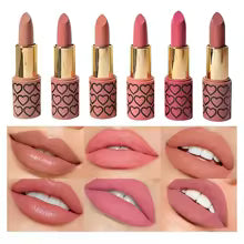Coffret de 6 rouges à lèvres mats nude